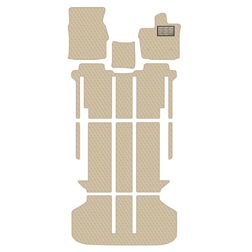 【次世代レザーマット】Aviles アルファード・ヴェルファイア 20系 フロアマット(03:前期7人CSスライドOT電動, 01:ライチ柄 × ベージュ)