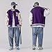 Moshtashio Mens Varsity College Jacket Baseball Bomber Jacket Vintage Sweatshirt Casual Unisex Streetwear Coats with Patch (Purple, X-Small)