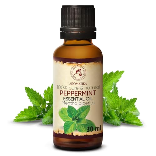 Olio Essenziale di Menta Piperita 30ml - India - 100% Naturale & Puro - Calmante Naturale - Buon Sonno - SPA - Aromaterapia - Massaggio - Relax - Peppermint...