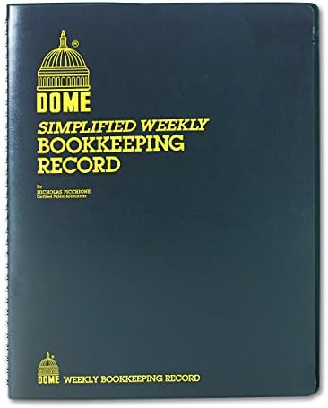 Dome DOM600 Bookkeeping Record Book Weekly 128 Pages 9 x11 Inches, Brown