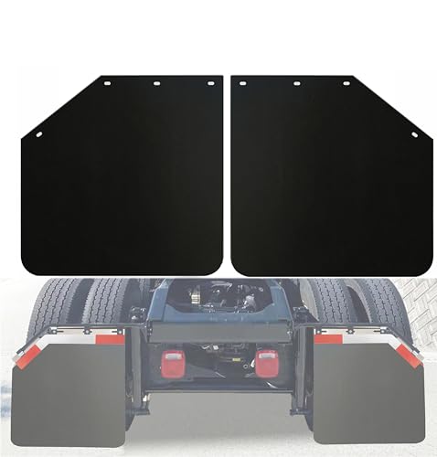 MIAOKUI 24" x 24" Angled Mud Flaps for Semi Trucks 1/5" Thick Mudflaps Semi Truck for Bar Type Mud Flaps Hangers Set of 2