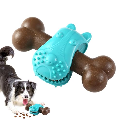 Giocattolo dispenser di cibo per cani, a forma di osso, gioco interattivo da masticare per cuccioli, giocattolo aggressivo per dentizione, per alleviare la noia, per esercizi di arricchimento della