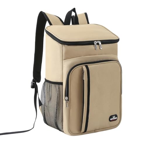 AUXDIQ Mochila Nevera Térmica Mochila de Almuerzo Impermeable Portatil Bolsa Refrigeradora para Playa Picnics Camping 18L Caqui