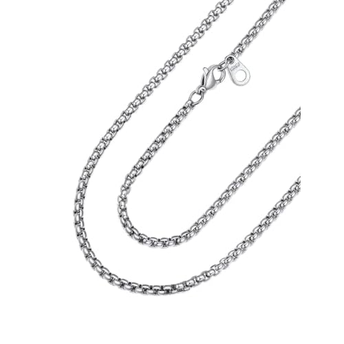 PROSTEEL Stainless Steel Squre Rolo Cable Chains for Mens Womens