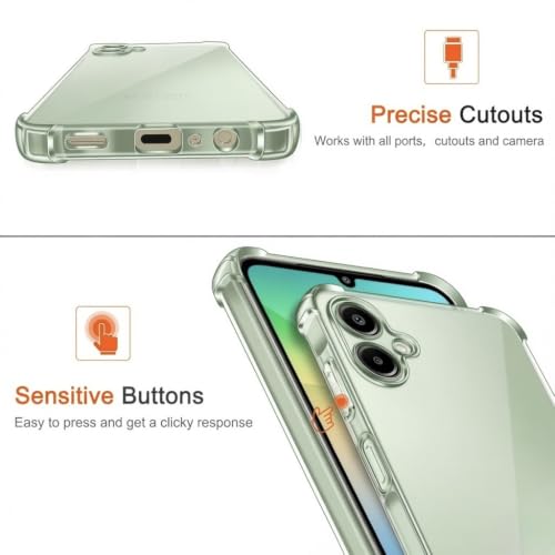 Image of Lustree Back Cover Transparent Case Compatible with Samsung Galaxy M06 | Clear + TPU Case with 4 Corner Air Cushion Protection & Camera Protection | Slim& Stylus Cover