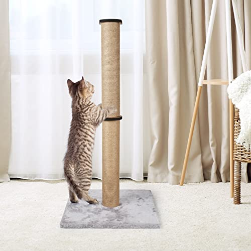 33" Tall Cat Scratching Post, Whearted Cat Scratch Post Claw Scratcher With Sisal Rope And Covered With Soft Plush For Indoor Large Cats And Kittens #TOP5