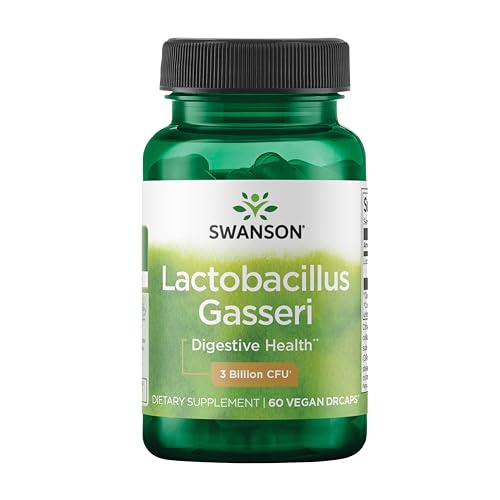 Swanson Lactobacillus Gasseri Probiotic for Adults Seeking Digestive and Metabolic Support with 3 Billion CFU - Acid-Resistant No Refrigeration (60 Vegan Capsules)
