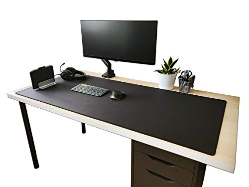 Matthro 4Xl Emp Full Desk Gaming Mouse Pad (54"X24"X0.16"), Huge Oversize Giant Mouse Pad, Extended Black Smooth Fabric Cloth With Stitched Edges #TOP4