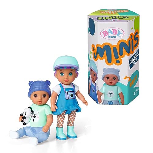 BABY born Minis Doppelpack mit Minis-Puppen Tom und Becky mit Farbwechseleffekt Stickerbogen und Accessoires 906040 Zapf Creation