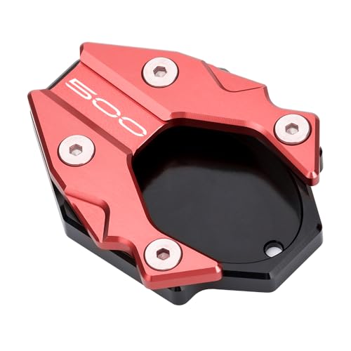 MotHeart Seitenständer Vergrößerung für Z500 2024-2025 Z500 SE 2024-2025 Motorradzubehör Seitenständer-Vergrößerung Kickständer-Platte Parkhilfe-Pad Zubehör (Rot)