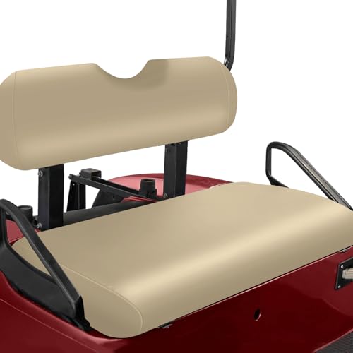 Image of Golf Cart Front Seat Covers Staple On Replacement for EZGO TXT 1995-2013 Golf Cart Beige Micro Fiber Leather Seat Cover