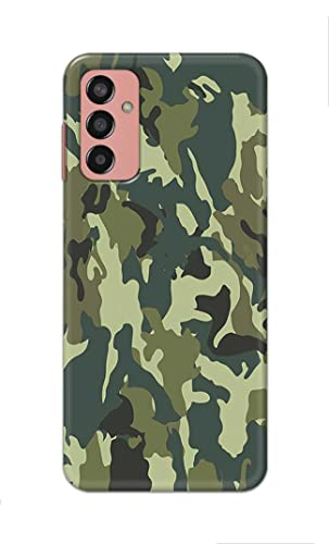 Image of Printed Hard Back Cover Case for Samsung Galaxy M13 4G Back Cover (Green Army Camouflage) -1803