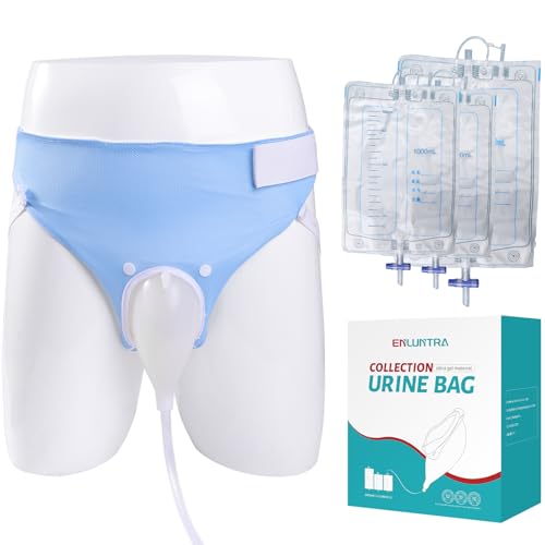 ENLUNTRA Wearable Urinary Drainage Bag for Men(2000 ML*1+1000 ML*2) ?Reusable Urine Collection Bag?Urinary Drainage Bag System?Elderly Urinalfor Bedridden Patients?Blue)