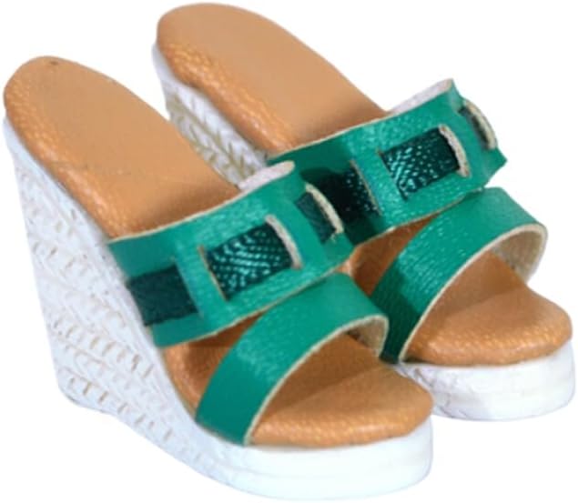 High Heel Sandals Doll Footwear Fit Silkstone Fashion Royalty FR2 FR6.0 Nu.FA Dolls (Shoes,Green)