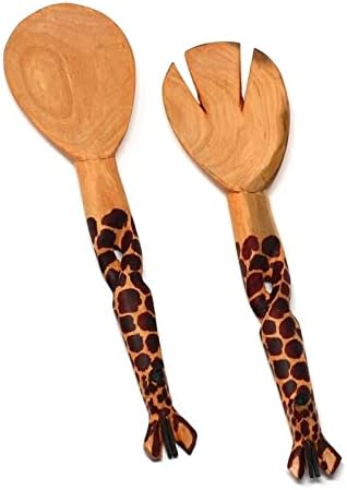 Unknown1 Handmade Wood 11-inch Salad Servers Set of 2 (Kenya)
