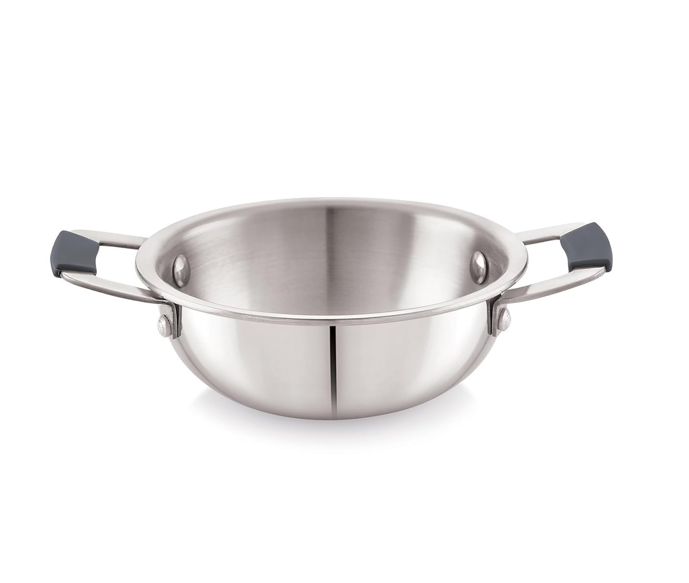 KenBerry Stainless Steel Mini Kadhai Pan 13 cm, 480 ml, Tri-Ply Small Kadai with Silicone Handles, Induction & Gas Compatible, Ideal for Tadka & Single Servings, 5 Year Warranty (16 CM)-image-45