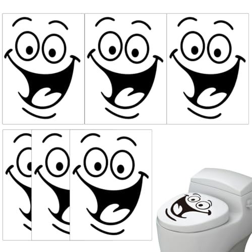 FKWKUW Wc Aufkleber 6 Stück Witziger Wandaufkleber Aufkleber Wc Sitz Toilettensitz Wandtattoo In Deiner Deckel Schließen Wand Aufkleber Sticker