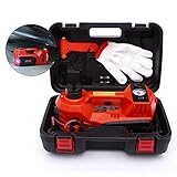 Trihelper Car Jack Hydraulic Jack – 5 Ton Electric Car Jack Stand Three in One Car Jack Kit for Sedans SUV Car Lift Floor Jack for Tire Change and Road Emergencies with Integrated Tire Pump (Orange)
