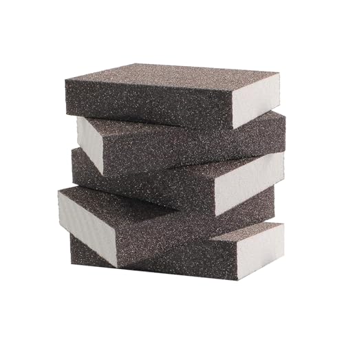 ONBPIY Sanding Block Sandpaper Sponge Set Multiple Grits Wet and Dry Sanding Blocks for Wood Metal Paint Crafts 5 Pack Assorted Grit