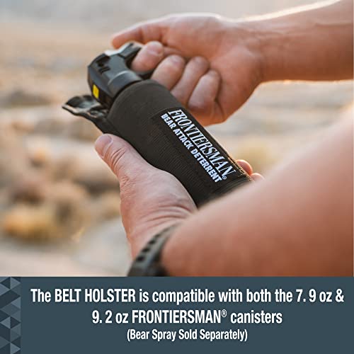 Sabre Frontiersman Nylon Belt Holster For 7.9 And 9.2 Ounce Bear Spray Canisters, Secures Using Strong Elastic To Prevent Loss, Velcro Free Design For Quiet Access, Ideal For Hunting, Camping, Hiking #TOP2