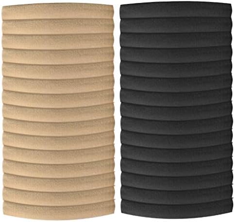 30 Pieces Nylon Headband Elastic Hair Bands for Baby Girl and Kids DIY Hair Accessories (Black +Nude)