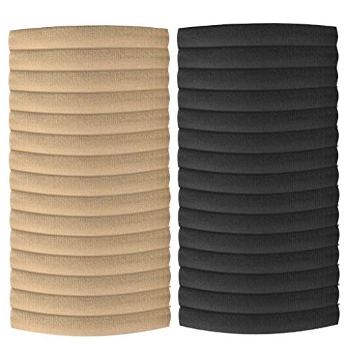 30 Pieces Nylon Headband Elastic Hair Bands For Baby Girl And Kids Diy Hair Accessories (Black +Nude) #TOP2