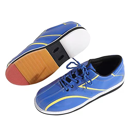 Mens Black/Blue Bowling Shoes Pro Pu Athletic Sneakers Lightweight Gym Shoes (Blue, Numeric_12) #TOP4
