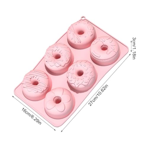 Molde de silicona para donuts antiadherente con 6 cavidades para horno 6