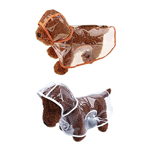 2PCS Dog Raincoat Lightweight Rain Jacket Clear Adjustable Water Proof Pet Clothes Hooded Slicker Poncho Lightweight Rain Jacket Poncho Hoodies Raincoat Dog Rain Slicker Small Medium Large Dogs