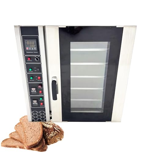 INTSUPERMAI Commercial Convection Oven Electric 5 Trays Steam Hot Air Circulation Oven 200L Stainless Steel Auto-Temp Control for Bakeries & Restaurants 220V 3-Phase