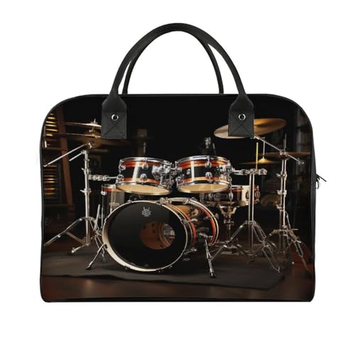 Drum Set Laptop Tote Bag Casual Travel Handbag Multi Pocket Shoulder Bags for Work Travel