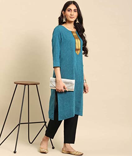 Image of rangita Women Rayon Solid Ankle Length Straight Pant