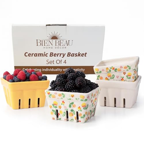 Ceramic Berry Basket & Harvest Bowls Set