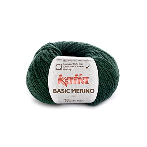 Katia basic mérinos 015 hunter de laine à tricoter vert 50 g