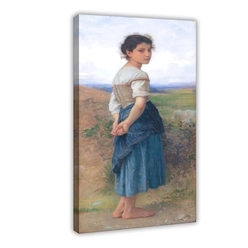 Poster Jeune Bergère de Bouguereau cadre à suspendre art classique
