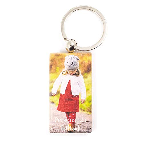 Movilshop Llavero Personalizado de Madera [ Rectangular ] para Llaves de Casa Oficina Garaje Coche Accesorios Decorativos Personaliza tu llavero con la Foto, Imagen o texto Favorito.