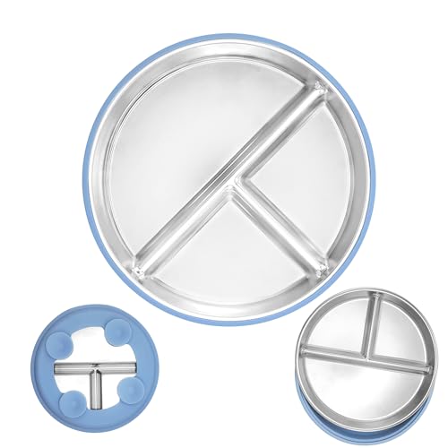 Stainless Steel Baby Plates with Suction,Kids...