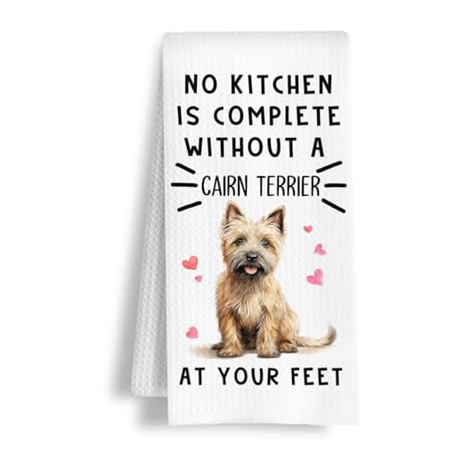 HSIASHENG Funny Cairn Terrier Hand Towels for Kitchen Home Bathroom Decor, A Kitchen is Not Complete Without A Cairn Terrier Dish Towel, Dog Lovers Gift, 16×24 Inch