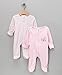 Spasilk Baby-Girls 100% Cotton Newborn 2 Pack Sleepwear Footie Set, Pink Flower, 3 Months