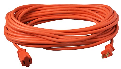 Coleman Cable 02208 16/2 Vinyl Outdoor Extension Cord, Orange, 50-Feet