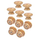 YTYKINOY 10 PCS Round Mushroom Shape Wooden Cabinet Knobs Drawer Pulls with Screw