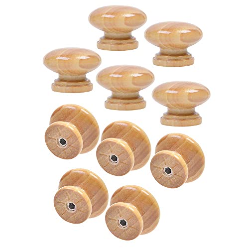 Ytykinoy 10 Pcs Round Mushroom Shape Wooden Cabinet Knobs Drawer Pulls With Screw #TOP6