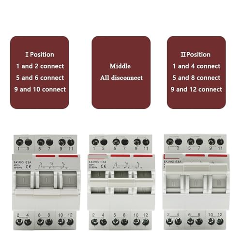 Disjoncteur MTS 3P 63A à transfert manuel pour double puissance interrupteur isolant - 3