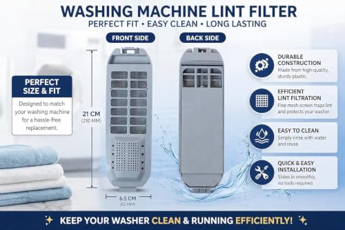 Image of Sanavya Washing Machine Magic Filter | Lint Filter /Dust Filter /Waste Collector /Drain Jali for Semi & Fully Automatic Washing Machines (Compatible for llyod. Height 21 Cm)