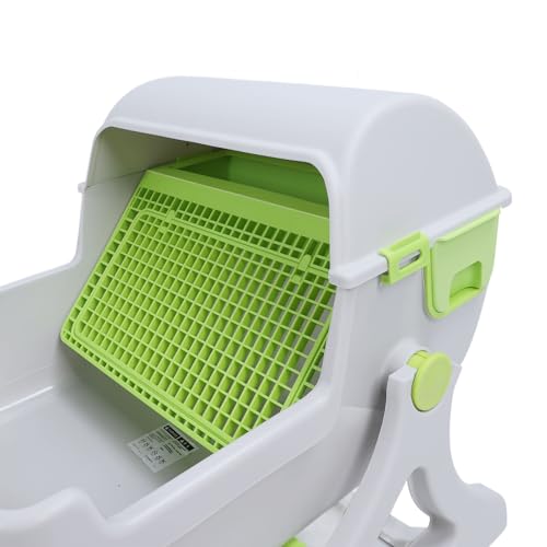 Caixa de Areia para Gatos Grande, Estilo Balde Basculante, Material PP, Verde, Caixa de Areia Autoli