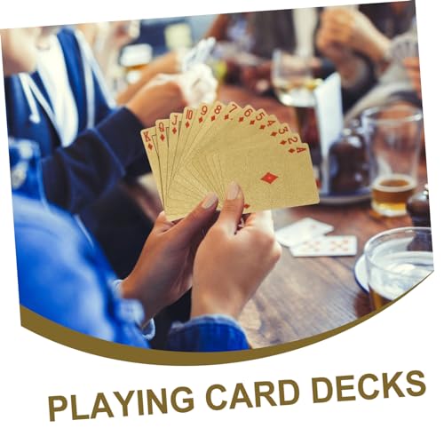 Supvox Vergoldete Pokerkarten Goldfolie Robustes Kunststoff Material Party Spielkarten Glatte Oberfläche Für Freizeit Und Festival Kartenspiel Für Spieler Und Sammler – Bild 6