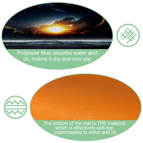 Tapete de cocina VAPOKF con diseño exclusivo de eclipse solar y acabado absorbente premium 6