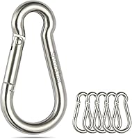 sprookber Karabiner schlüsselanhänger, karabinerhaken Edelstahl karabiner für Camping, Angeln, 6 Stück