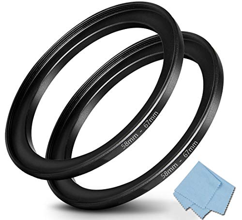 Anillo de elevación de 58 mm a 67 mm (Lente de 58 mm a Filtro de 67 mm), Accesorios convertidores de Lentes de cámara de (Paquete de 2)