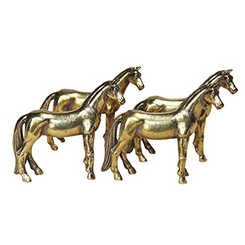 Figurine cheval en laiton lot de 4 miniatures déco